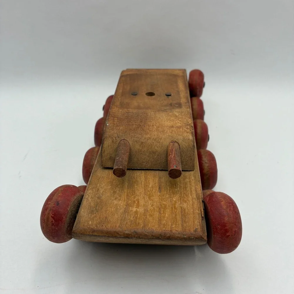 Vintage Wooden US Army Tank Toy 223 Military Folk Art N.D. Cass Company 1940s